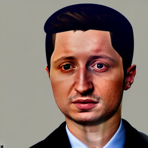 Prompt: the portrait of volodymyr zelenskyi is as realistic as possible