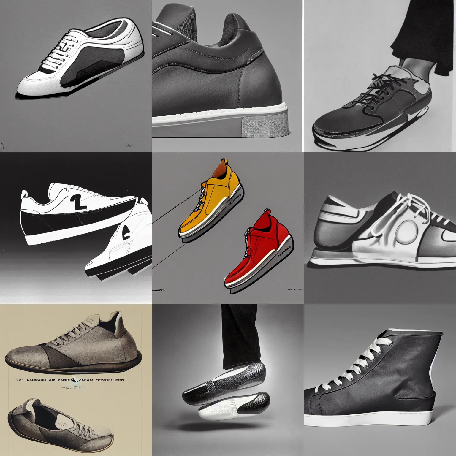 Prompt: raymond loewy vision of a sneaker