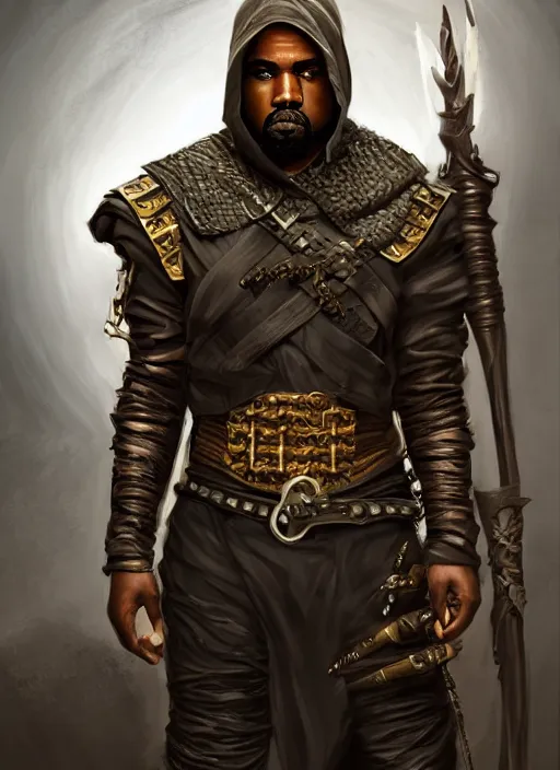 kanye west as male assassin rogue looking down, | Stable Diffusion ...