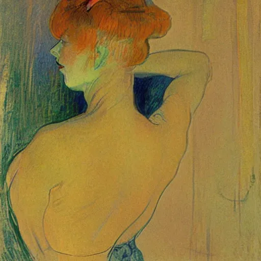 Prompt: a painting by henri toulouse lautrec