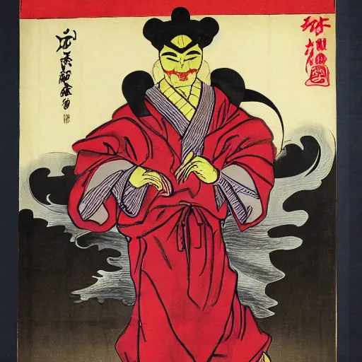 Image similar to man with a hannya maske mage robe cast a thunderstorm