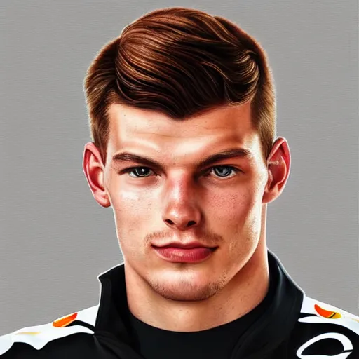 Prompt: Digital portrait of Max Verstappen, digital art, detailed, realistic, trending on artstation