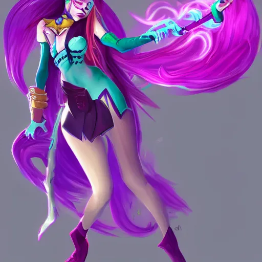 Prompt: illustration of Arcane Jinx, in the style of Arcane, league of legends, trending on artstation by Jerry Loh