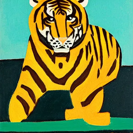 Prompt: tiger by oscar bluemner