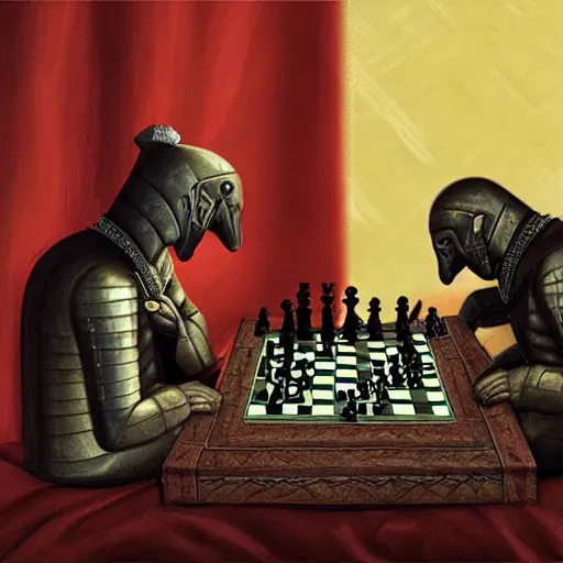 Prompt: Genghis Kahn playing chess 8k realistic