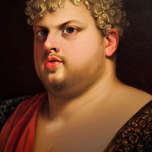 Image similar to A 17th century Baroque Painting of Emperor Nero, portrait of Emperor Nero, grainy, realistic, very realistic, hyperrealistic, highly detailed, very detailed, extremely detailed, very neat, very epic, very cool, detailed, trending on artstation