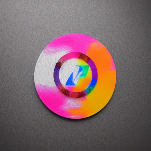 Prompt: 3 d of the mega online radio logo symbol, flat paint, acrylic, minimal, abstract, art style by joshy sly, water color, soft pastel colors, generate multiple random colors