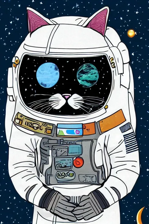 Image similar to a cat in a space suit, highly-detailed