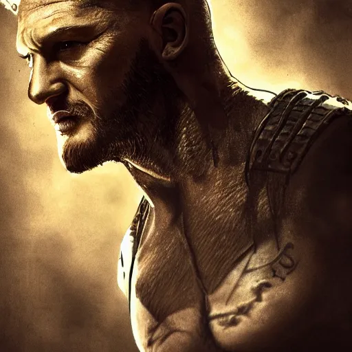 Image similar to Tom Hardy in wolverine suit Digital art 4K quality Photorealism