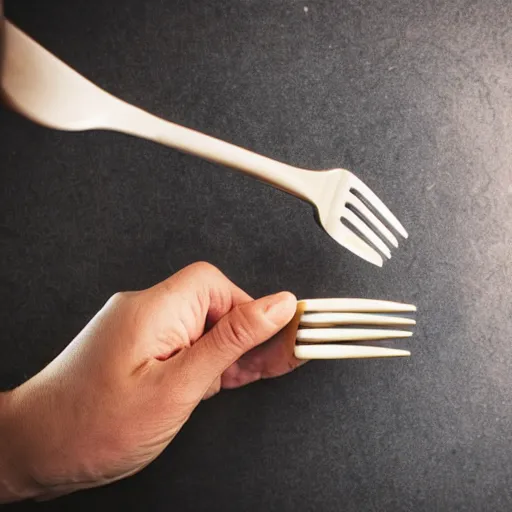 Image similar to holding a fork incorrectly