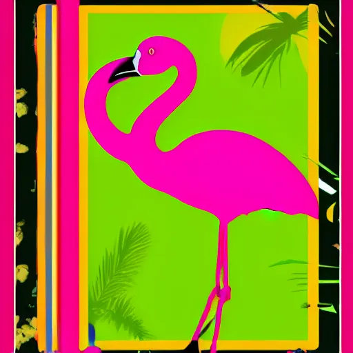 Image similar to flamingo pop art