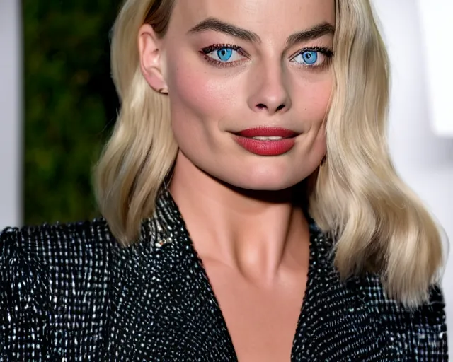 Image similar to a photo of margot robbie doing a silly face, hyper realistic face, beautiful eyes, cinematic, long shot, hyper detailed, 8 5 mm photograph, 8 k resolution, film still, sharp lens, wide lens