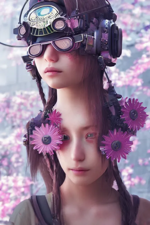 Prompt: solarpunk girl kawaii wearing oculus, ultra realistic, concept art, intricate details, highly detailed, photorealistic, octane render, 8 k