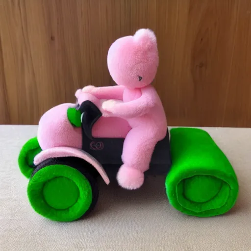 Image similar to a very soft persian pink plush john deere with pluche