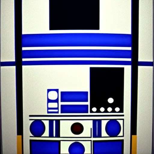 Image similar to r 2 d 2 by mondrian, highyl detailed, 4 k