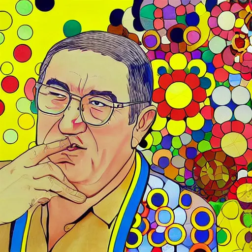 Prompt: vojislav seselj by takashi murakami