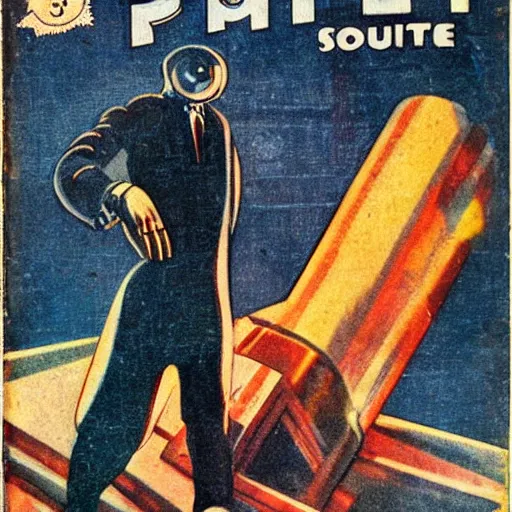 Prompt: 1930s pulp scifi magazine illustration