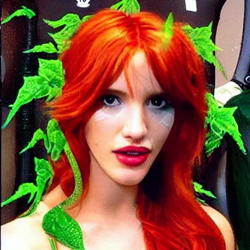 Image similar to “Bella Thorne as poison Ivy in Batman movie”