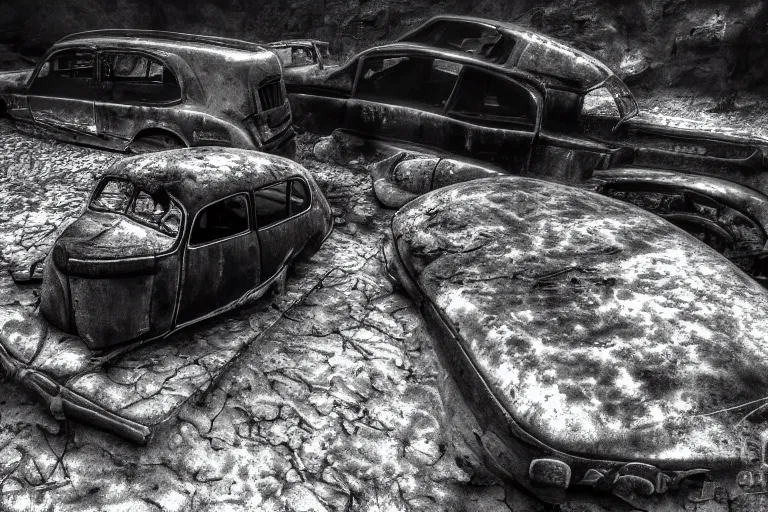 Image similar to old rusty car underwater, photograph,