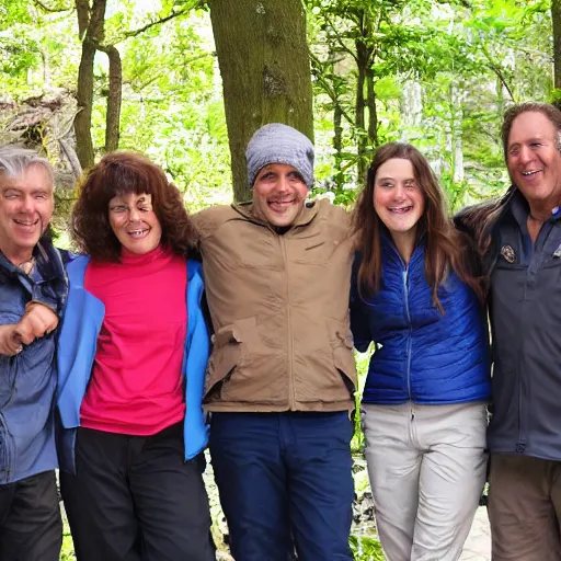 Image similar to 4 adventurers taking group photo