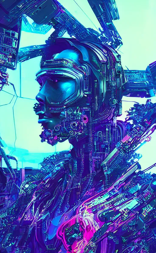 Image similar to silicon valley virtual reality 1 0 th anniversary, cyberpunk art by android jones, cyberpunk art by beeple!!!, synthwave, darksynth, quantum tracerwave, wireframes, trending on artstation