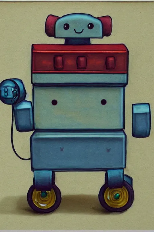 Image similar to ( ( ( ( ( ( ( a robot cat riding a cyber wagon ) ) ) ) ) ) ) by chris mcgrath!!!!!!!!!!!!!! muted colors, detailed