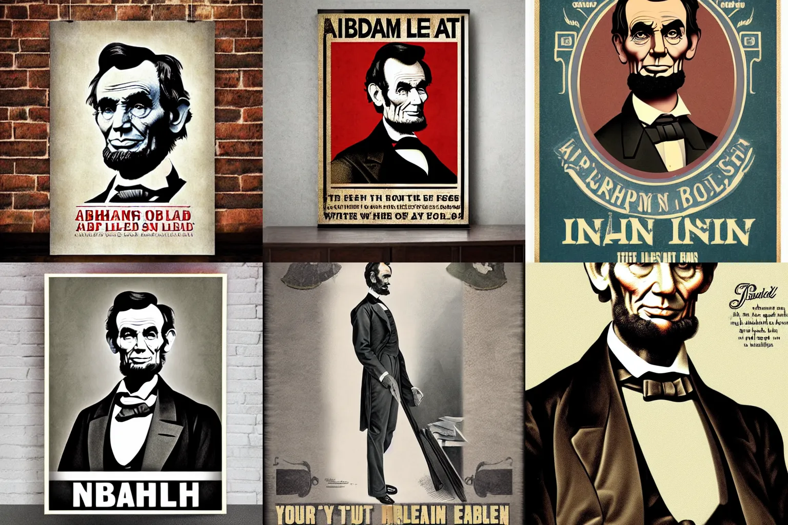 Prompt: abraham lincoln pinup poster