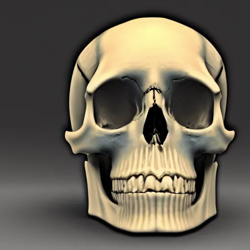 Prompt: real human skull with circluar digital eyes