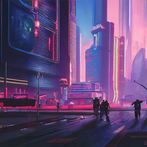 Prompt: cyberpunk 2 0 7 7 night city, oil painting, highly detailed