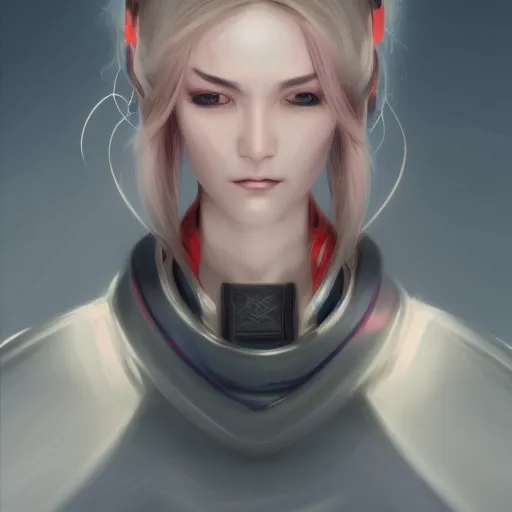 Image similar to Cybernetic female samurai, a character portrait by Charlie Bowater, cgsociety, fantasy art, digital painting, ilya kuvshinov, speedpainting