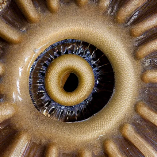 Image similar to macro shot of lamprey eel mouth