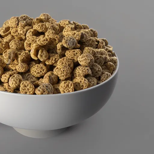 Image similar to brutalist bowl of cereal, 8 k, 3 d octane render, unreal engine