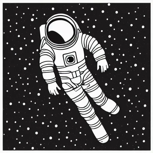 Prompt: an astronaut in space, drawn with dots, art, minimalist,