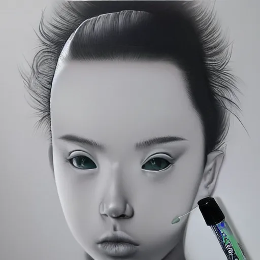 Image similar to ultra realistic airbrush art by masao saito
