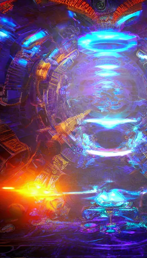 Prompt: psytrance artwork, with unreal engine