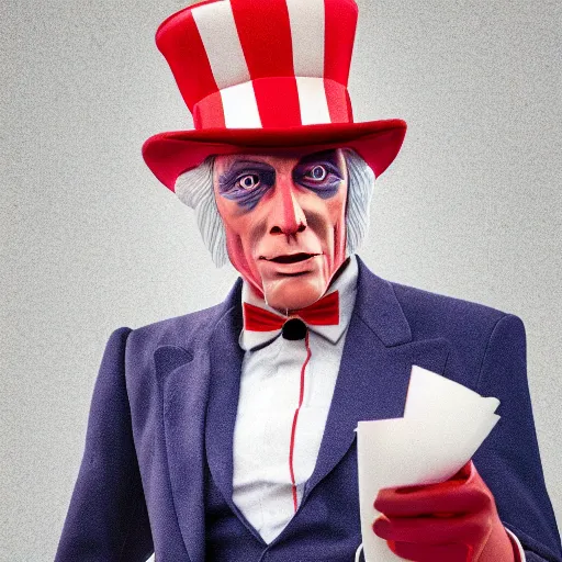 Image similar to uncle sam as a real person, photograph, octane render, hyperreal