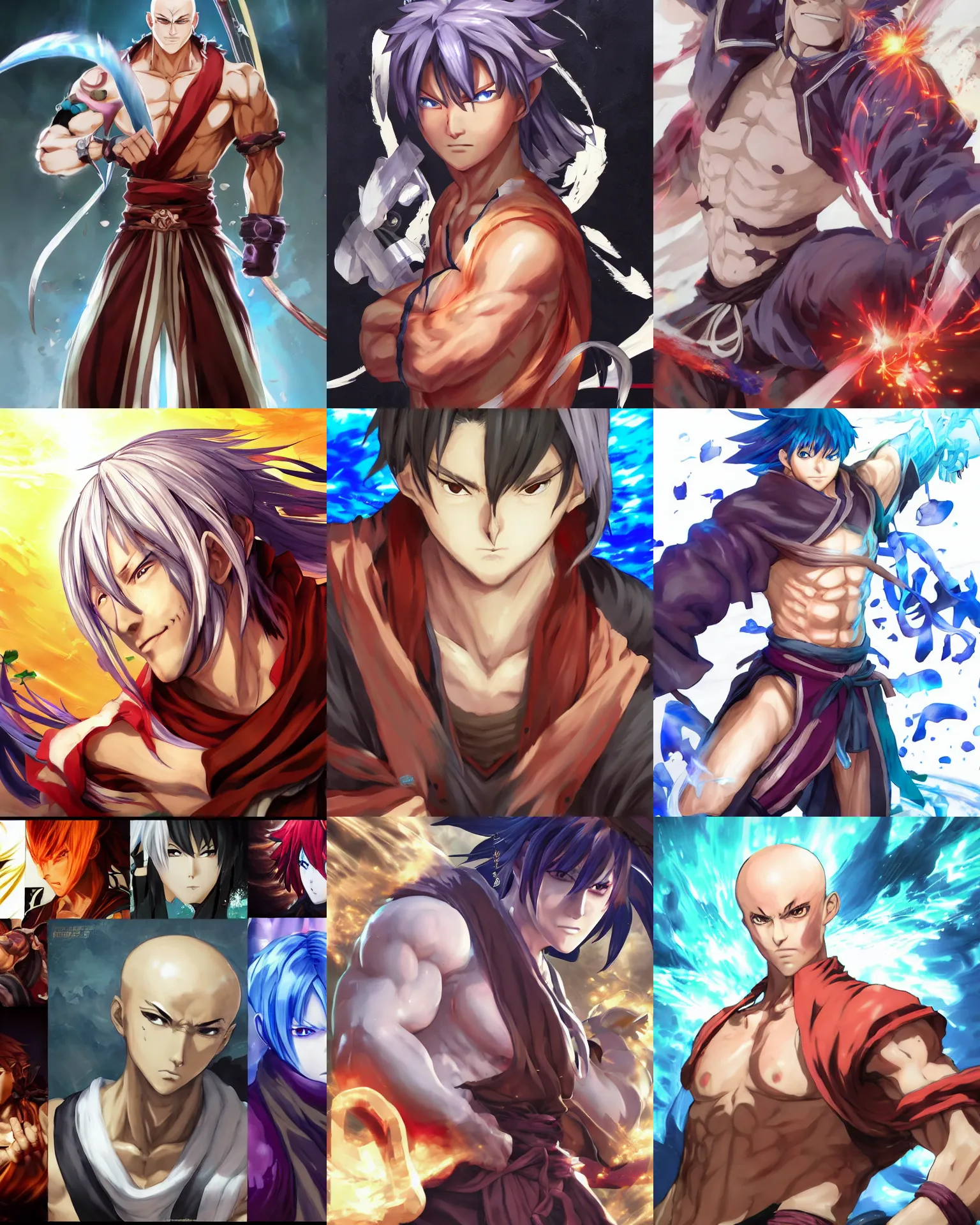 Prompt: an anime portrait of a male fighting game monk!! splash art!!! dungeon fighter online! blade and soul! soul calibur! arc system works!! by stanley artgerm lau, wlop, rossdraws, james jean, andrei riabovitchev, marc simonetti, and sakimichan, trending on artstation c 1 4. 6
