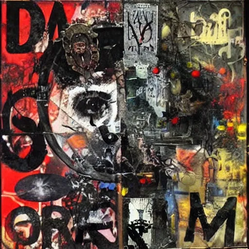 Image similar to just art for dark metal music, no words, no letters, only art by mimmo rotella