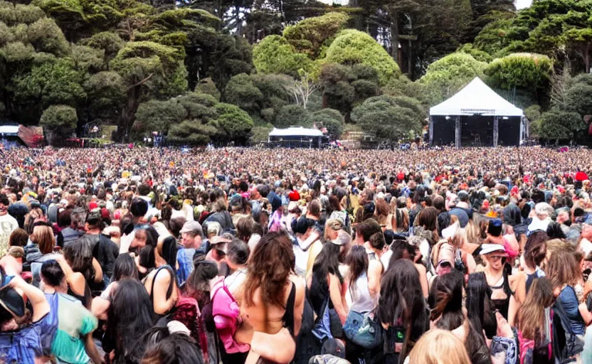 Image similar to a crowded music festival in golden gate park