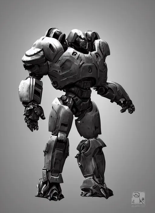 Image similar to “ character concept, strogg, face of a man, body of an armored robot, quake 3, doom, wolfenstein, shiny, metal, unreal engine 5, mecha suit, anime, paul richards, jon lane ”