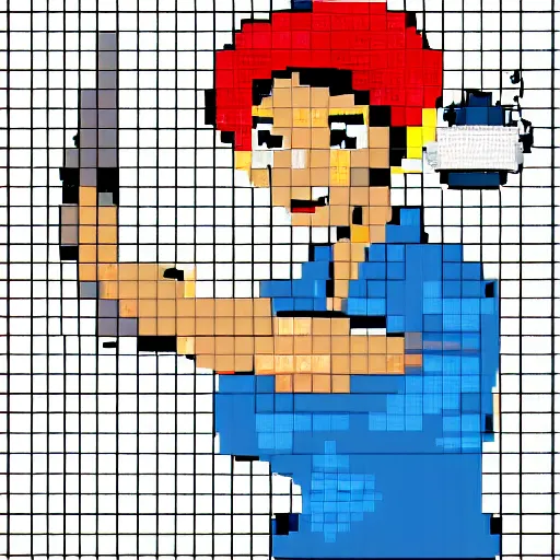 Image similar to a portrait of Rosie the riveter, 8 bit, computer game