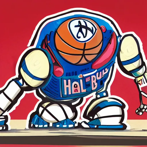 Image similar to concept art, the robot harlem globetrotters