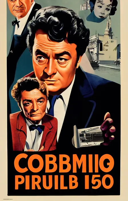 Image similar to columbo in 1 9 5 0 s pulp spy thriller movie poster, highly detailed, illustration, mgm studios, david klein, reynold brown