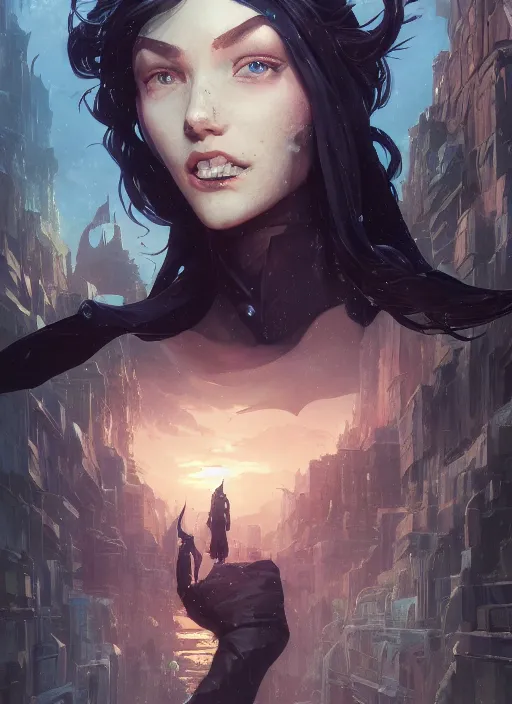 Image similar to highly detailed portrait of batman, unreal engine, fantasy art by greg rutkowski, loish, rhads, ferdinand knab, makoto shinkai and lois van baarle, ilya kuvshinov, rossdraws, tom bagshaw, alphonse mucha, global illumination, radiant light, detailed and intricate environment