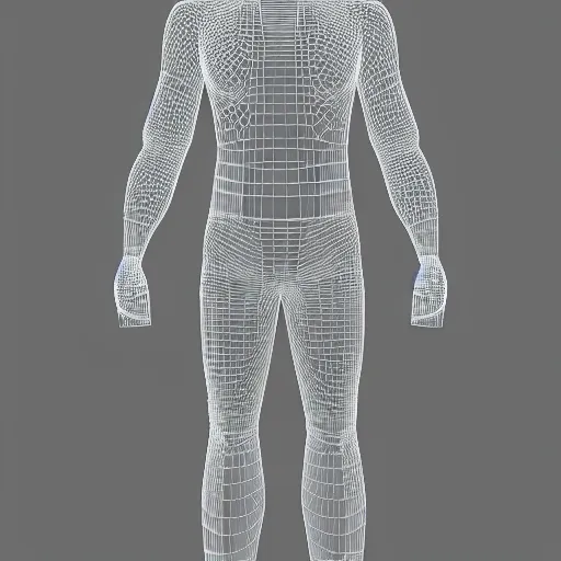 Image similar to Wireframe 3d model, Tall man