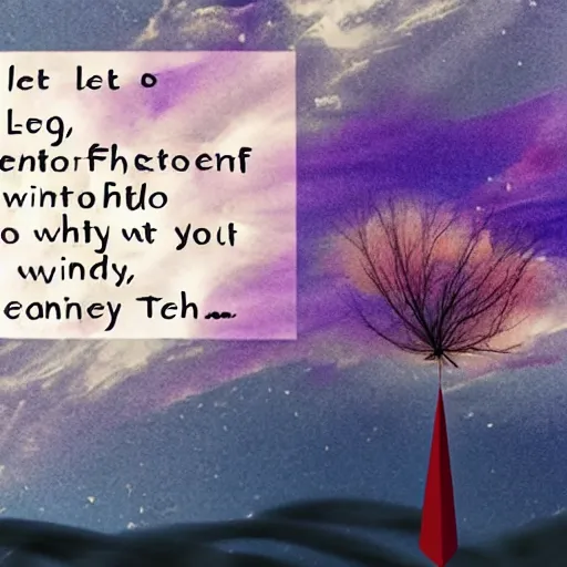 Image similar to Let go of your earthly tether, empty and become wind