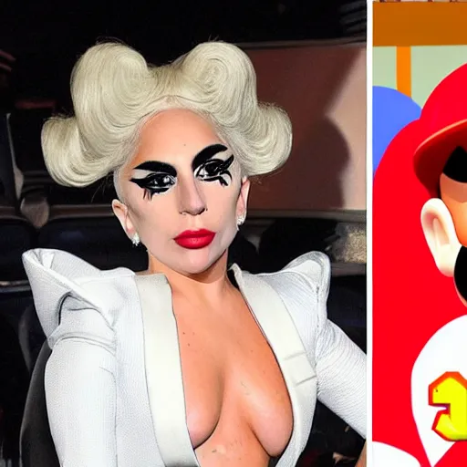 Image similar to lady gaga as super mario