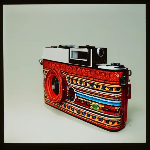 Prompt: a bright color photography of an ethnographic object in a white room, leica m 6, high resolution