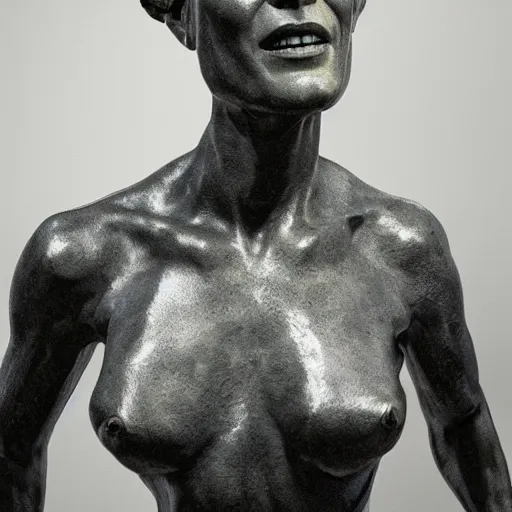 Prompt: sculpture of cate blanchett ,victorious , by Augusts Rodin,hyper detailed, photorealism