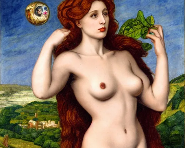 Prompt: sabrina salerno as venus, pre - raphaelite style,